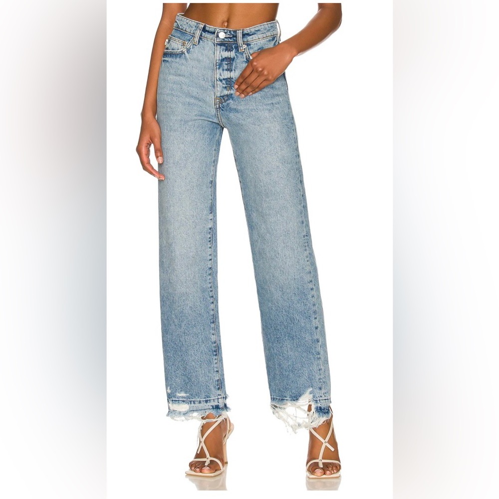 NWT Lovers + Friends Ryan High Rise Rigid Loose Straight in Cascade Size 30